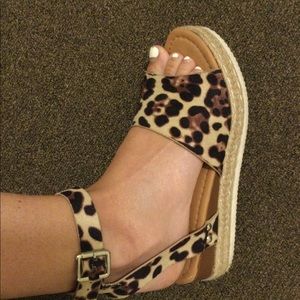 Platform cheetah sandals